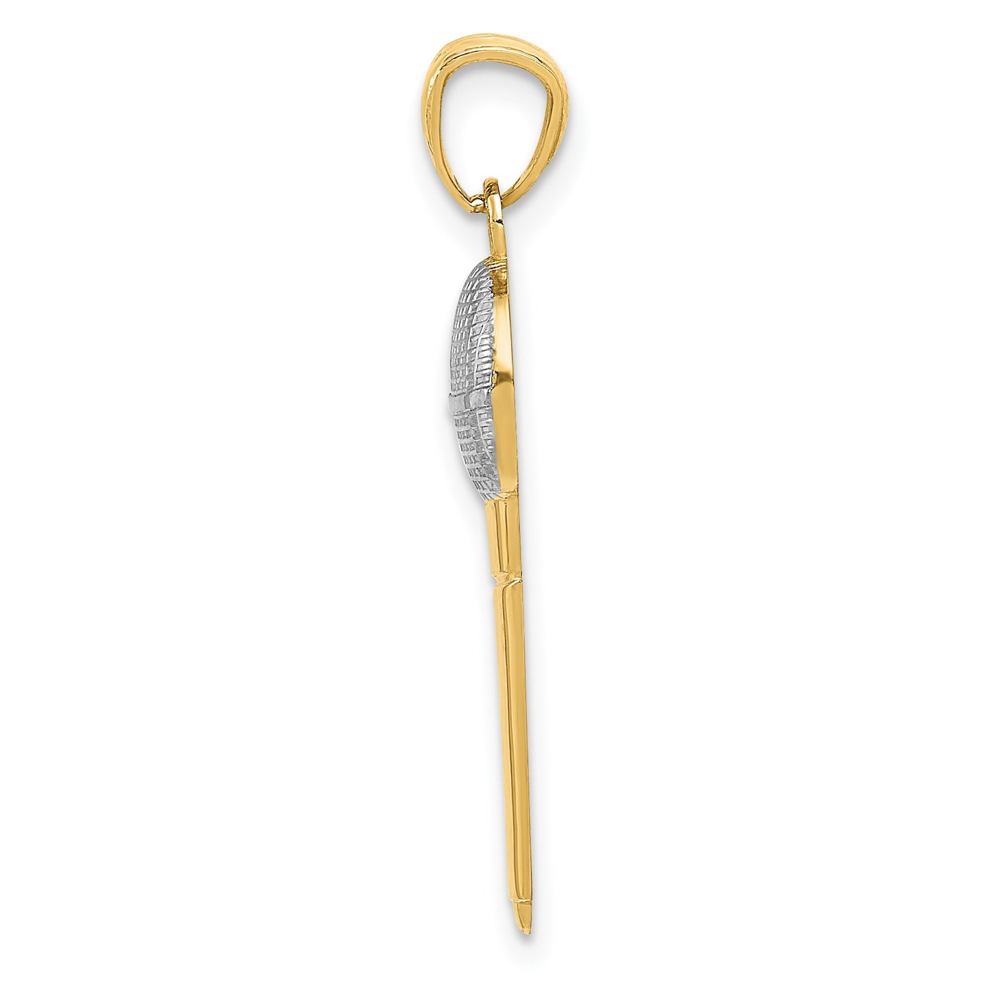 14k and White Rhodium Microphone Pendant
