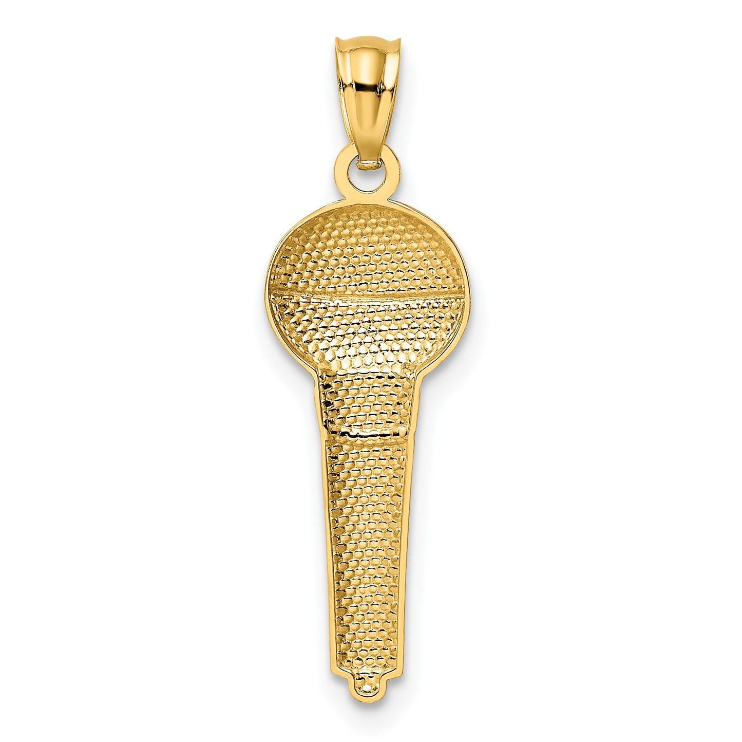 14k and White Rhodium Microphone Pendant