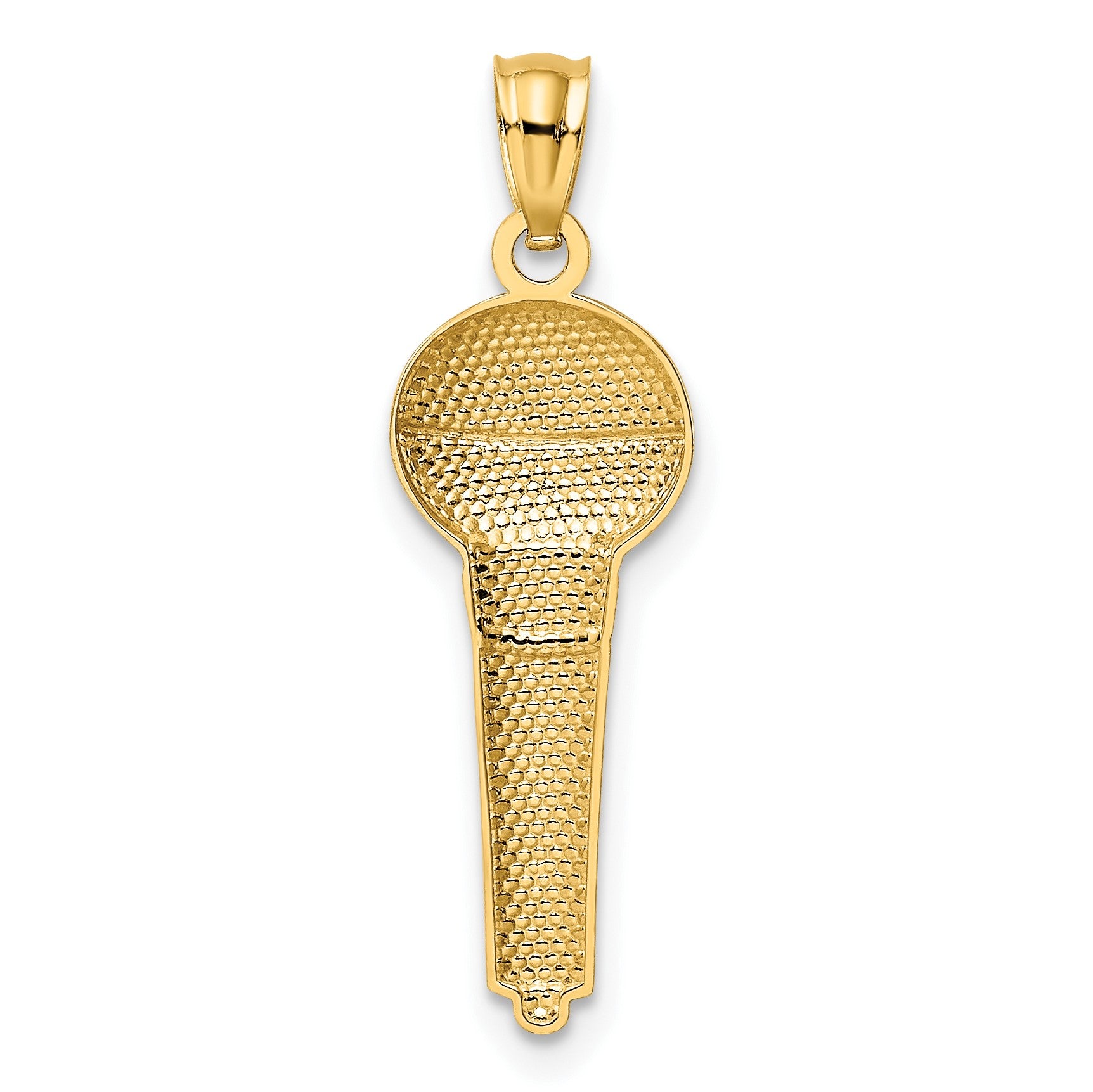 14k and White Rhodium Microphone Pendant