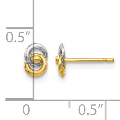 14k and White Rhodium 5mm Intertwined Love Knot Post Earrings