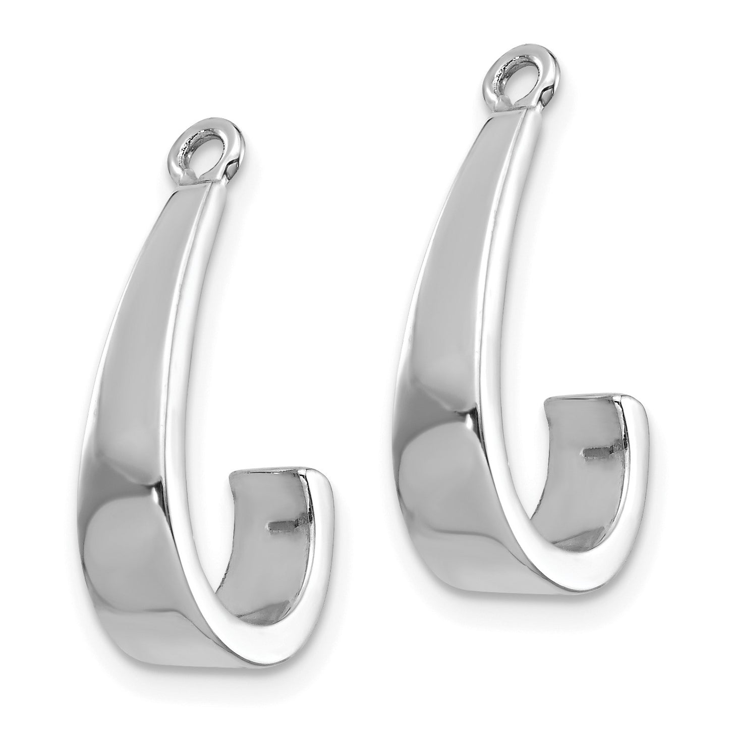 14k White Gold J-Hoop Earring Jackets