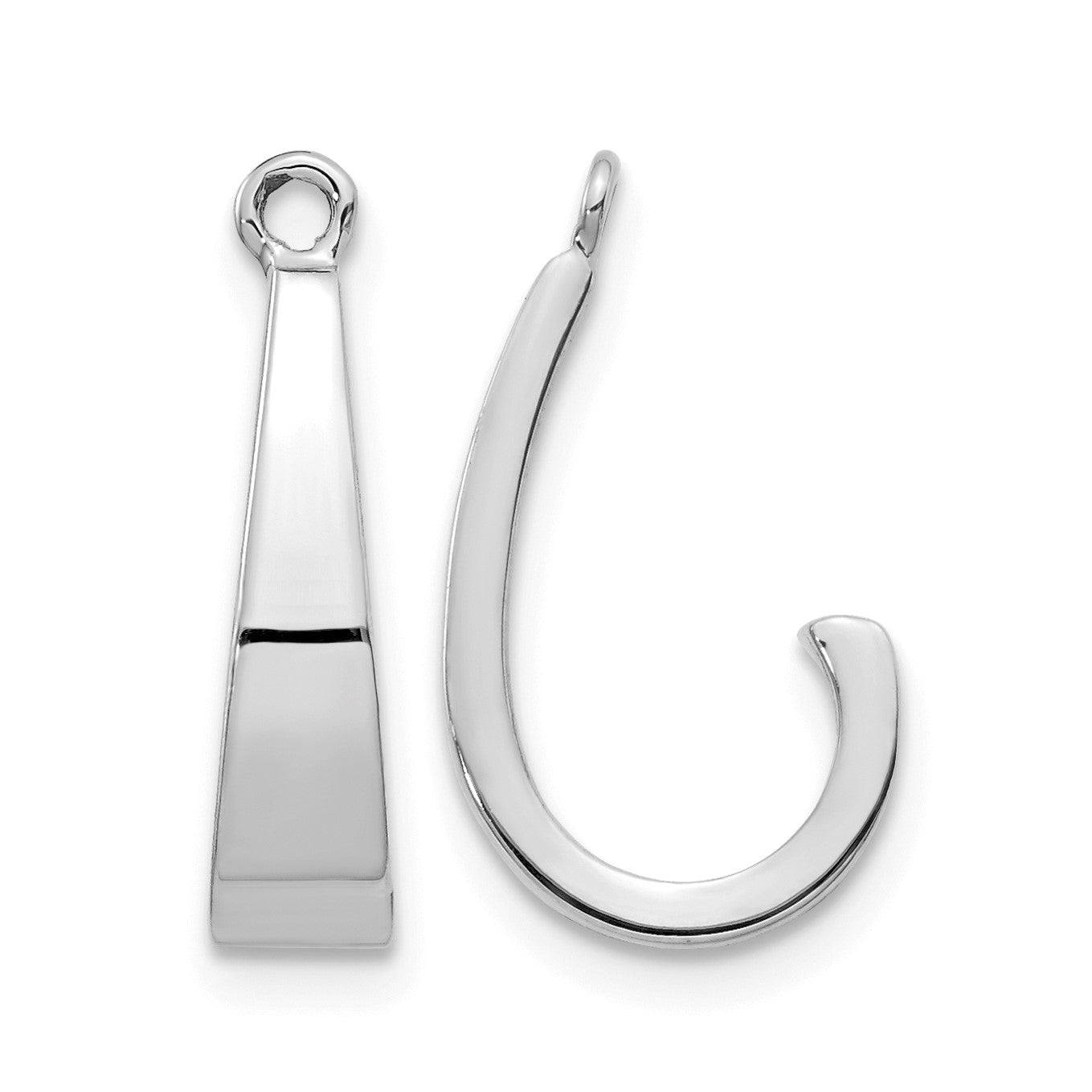 14k White Gold J-Hoop Earring Jackets