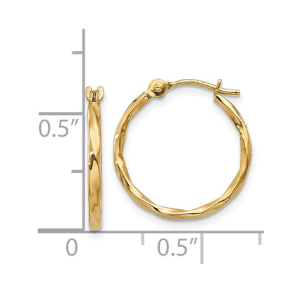 14k Twist Hoop Earrings