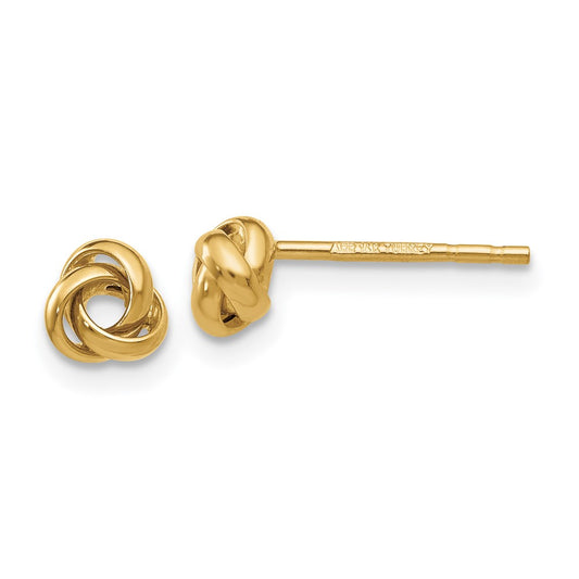 14k Polished Knot Post Earrings