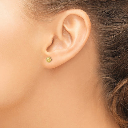 14k 5mm Polished Diamond-cut Half Ball Post Earrings