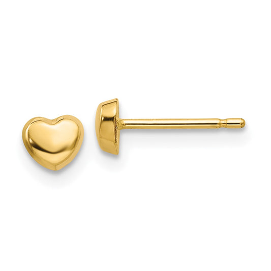 14k Polished Heart Post Earrings