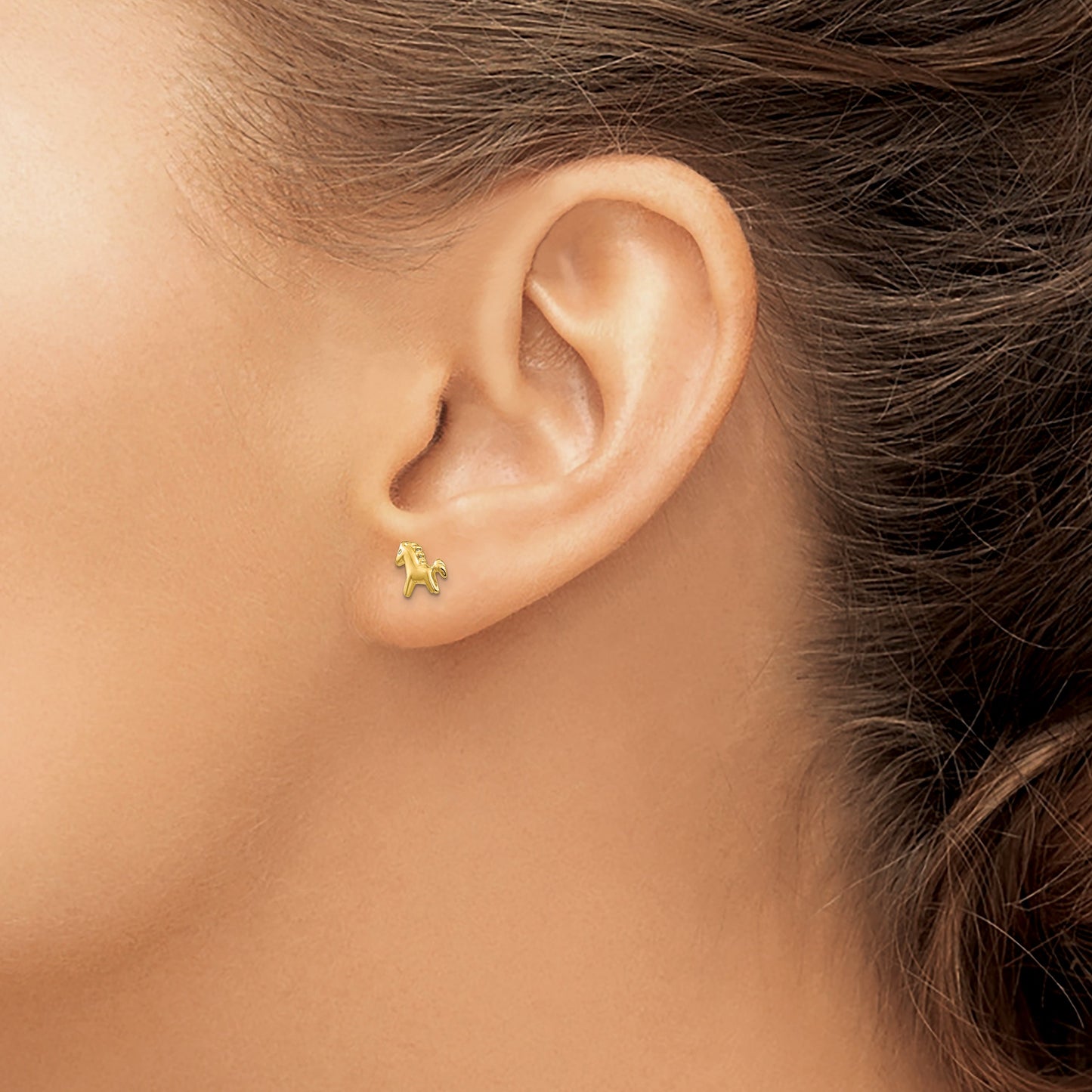 14k Polished Horse Post Earrings
