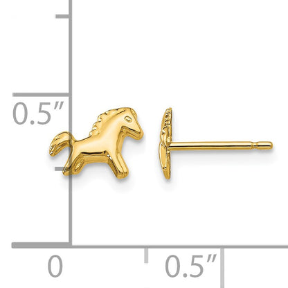 14k Polished Horse Post Earrings