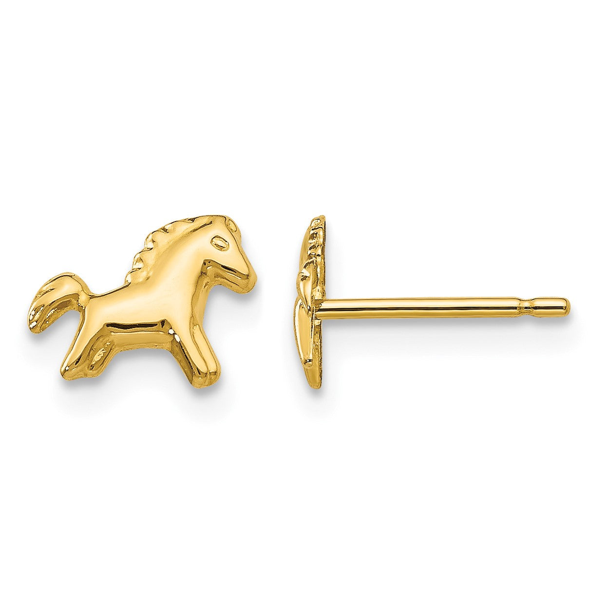 14k Polished Horse Post Earrings