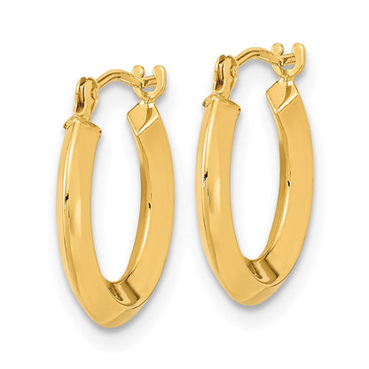 14k Polished Knife Edge Hoops