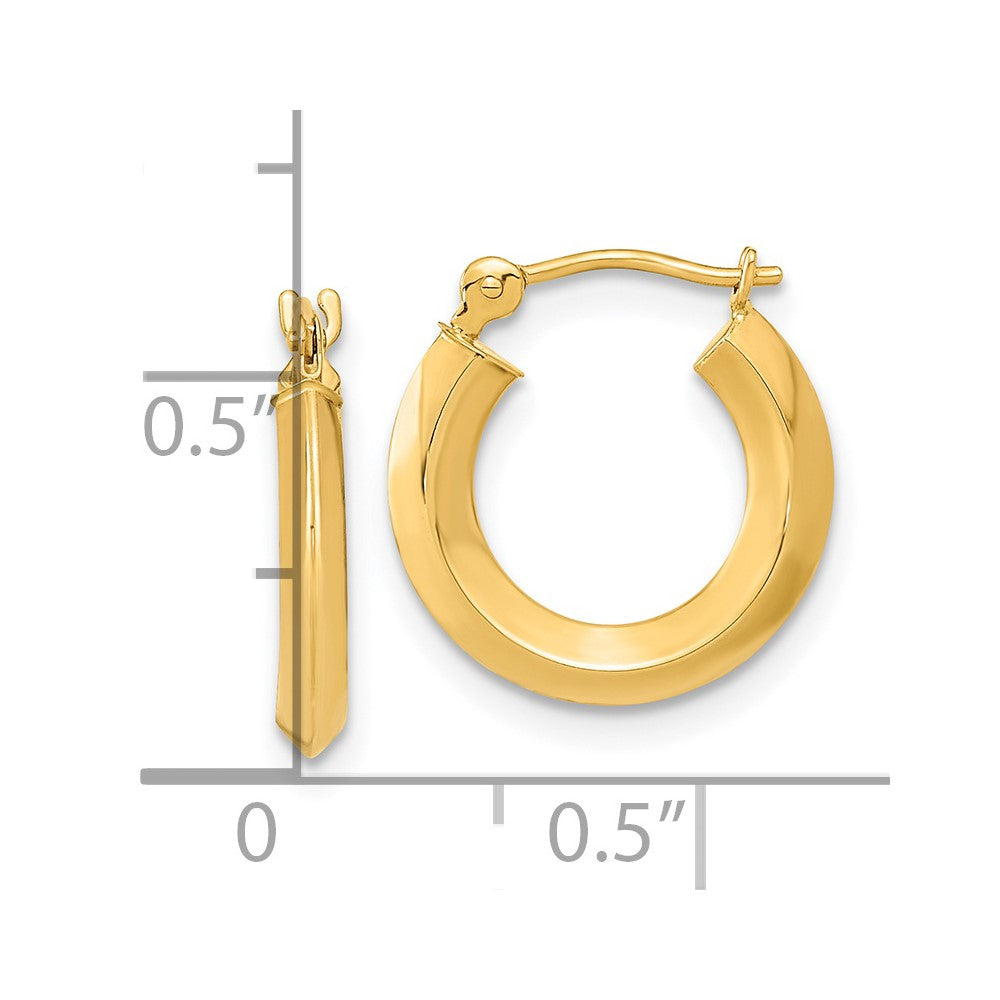 14k Polished Knife Edge Hoops