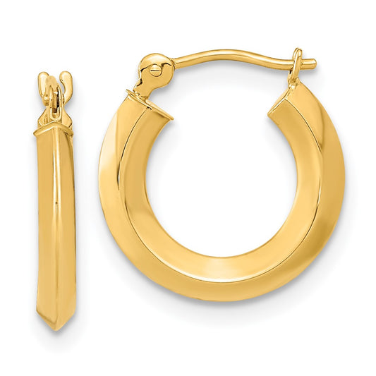 14k Polished Knife Edge Hoops