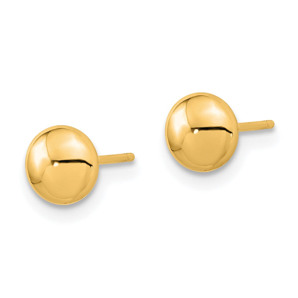 14k Gold Polished Button Post Earrings