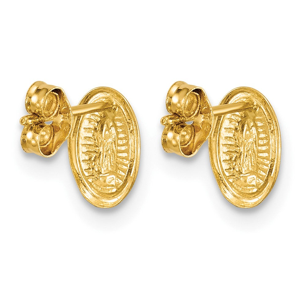 14k Polished Small Our Lady of Guadalupe Post Earrings