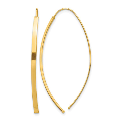 14K Polished Bar Dangle Threader Earrings