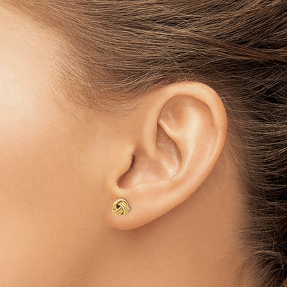 14K 6.5mm Polished Love Knot Post Earrings