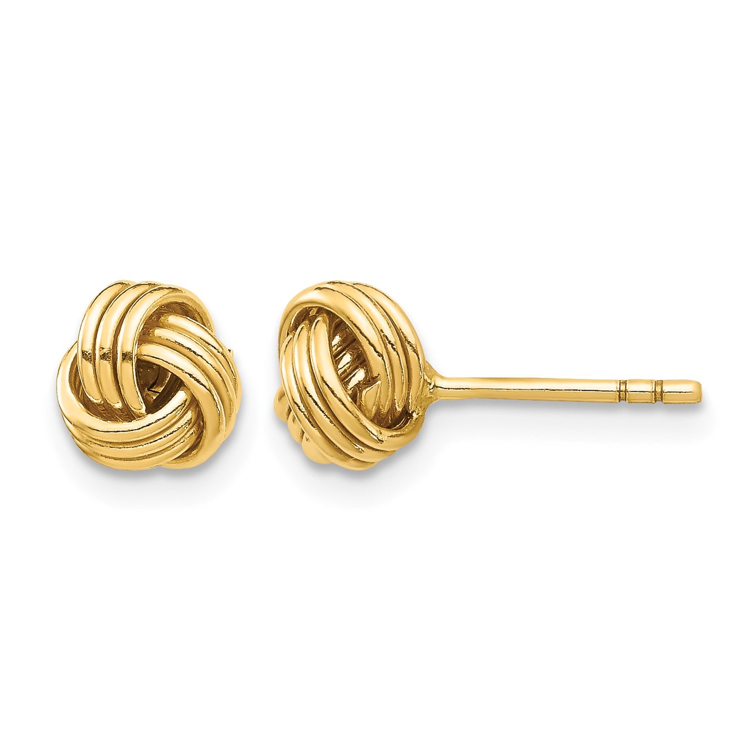 14K 6.5mm Polished Love Knot Post Earrings
