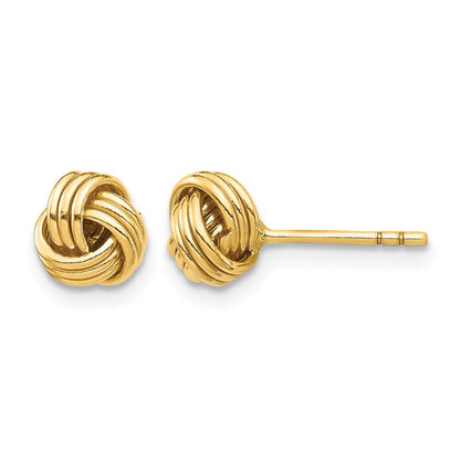 14K 6.5mm Polished Love Knot Post Earrings