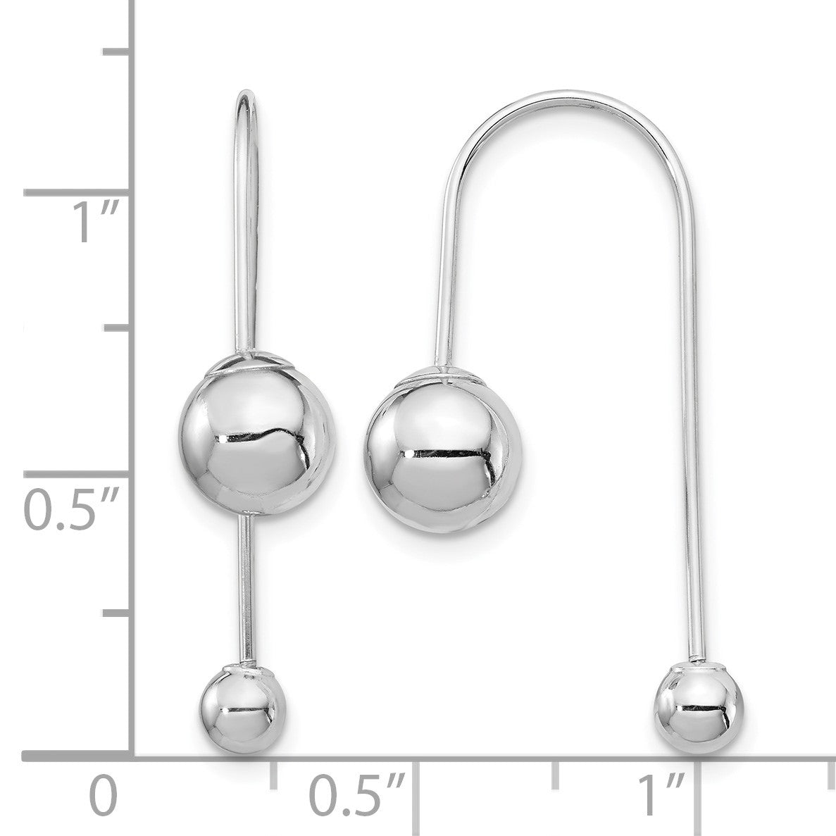 14K White Gold 8mm Bead with 4mm Screw-on Bead Threader Earrings
