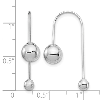 14K White Gold 8mm Bead with 4mm Screw-on Bead Threader Earrings