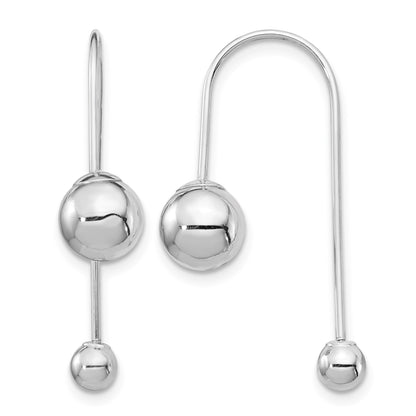 14K White Gold 8mm Bead with 4mm Screw-on Bead Threader Earrings