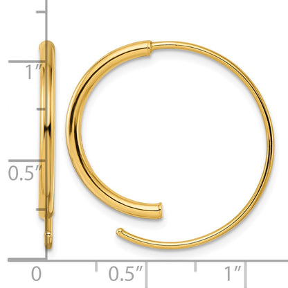 14k Polished Round Wire Threader Earrings