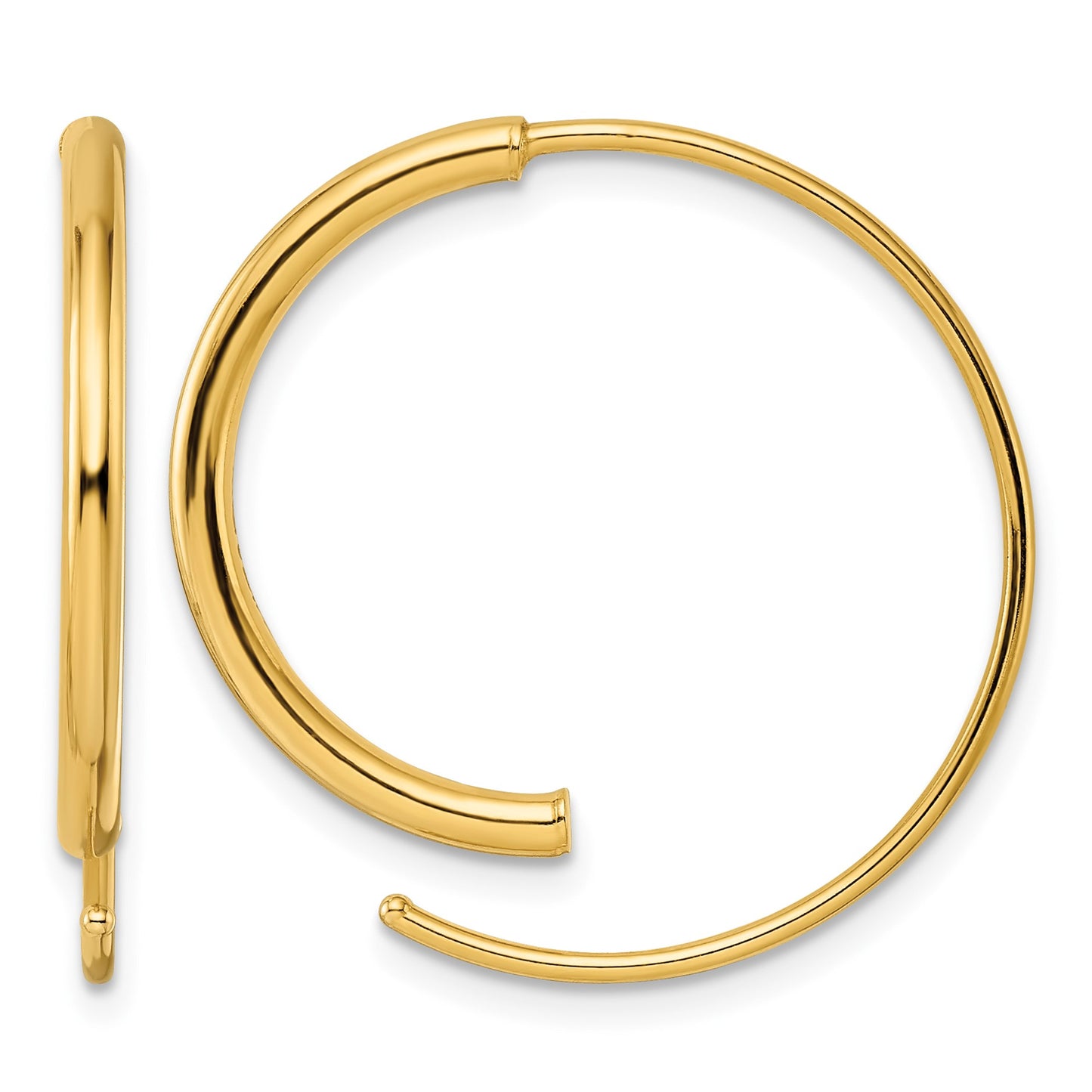 14k Polished Round Wire Threader Earrings