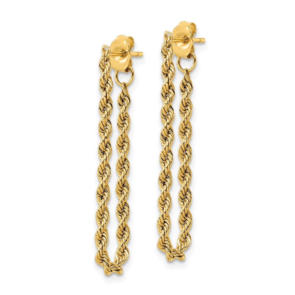 14k Polished Rope Dangle Earrings