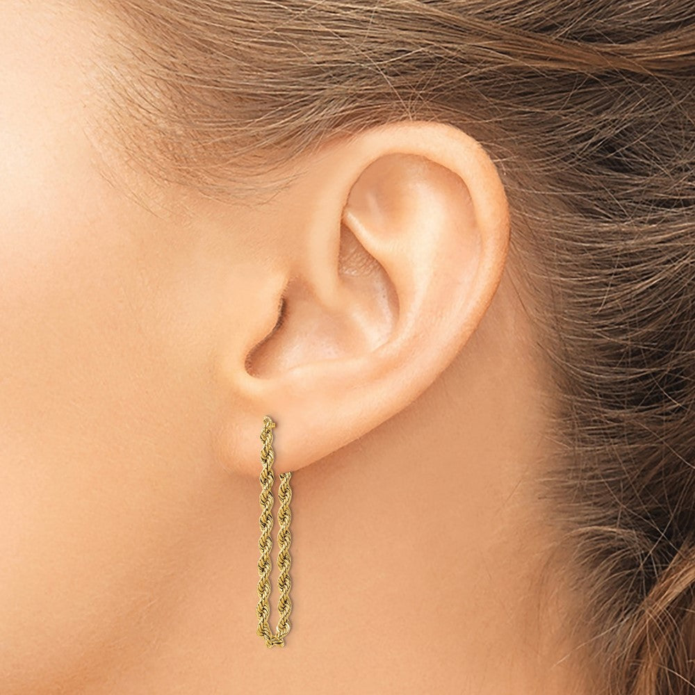 14k Polished Rope Dangle Earrings