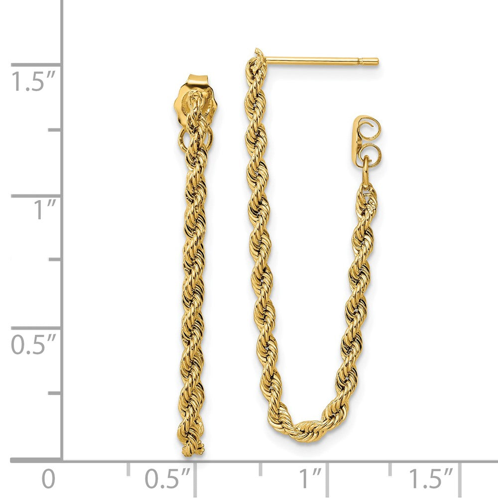 14k Polished Rope Dangle Earrings