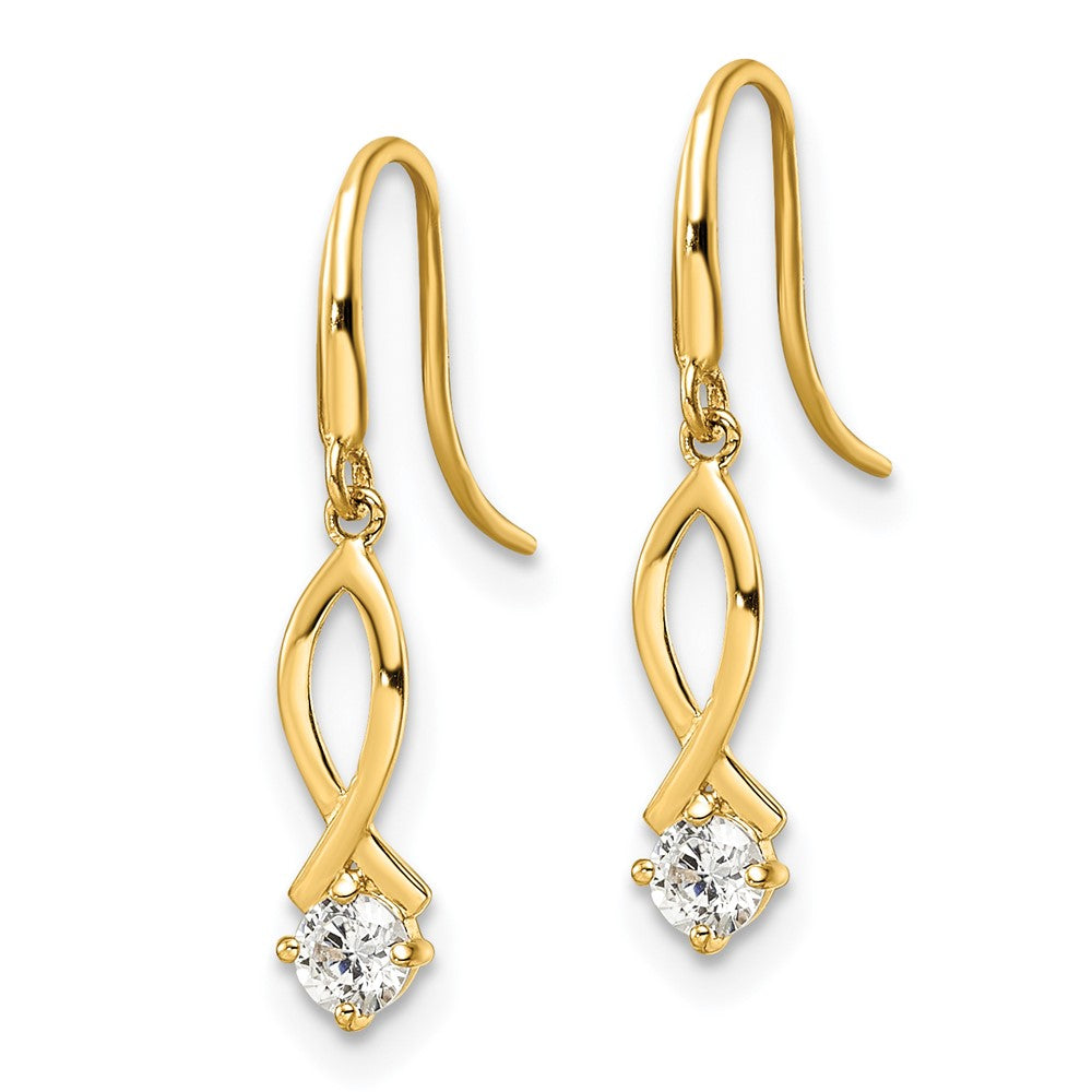 14k CZ Dangle Earrings