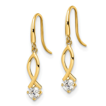 14k CZ Dangle Earrings