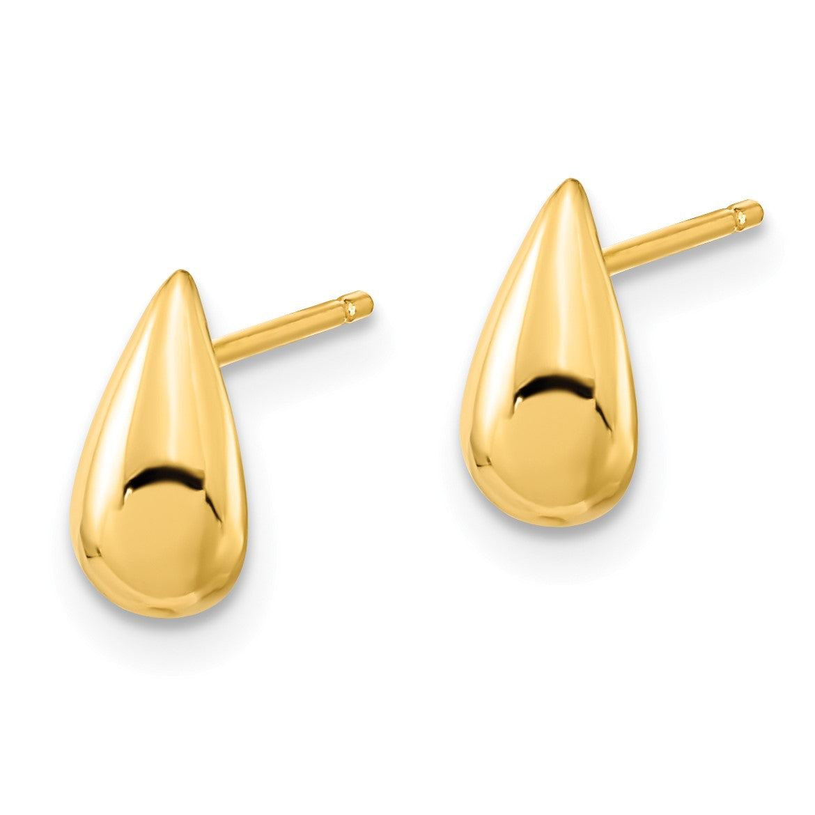14K Polished 4.8x8.8mm Teardrop Post Earrings