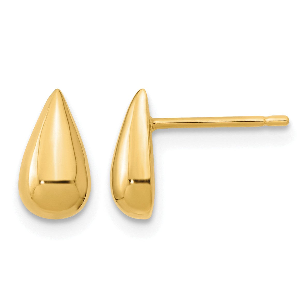 14K Polished 4.8x8.8mm Teardrop Post Earrings
