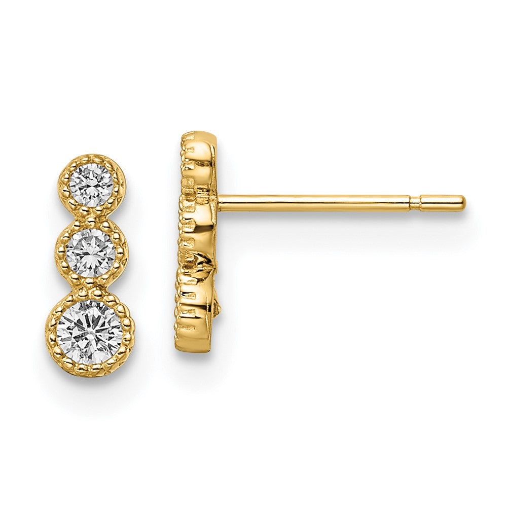 14k CZ Post Earrings