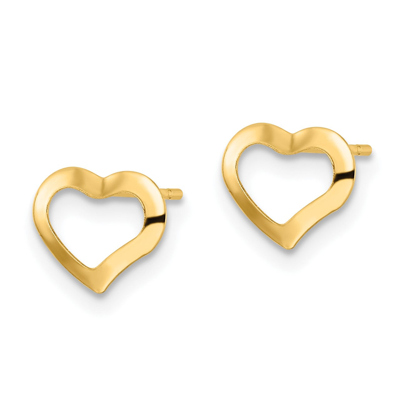 14K Polished Open Heart Post Earrings