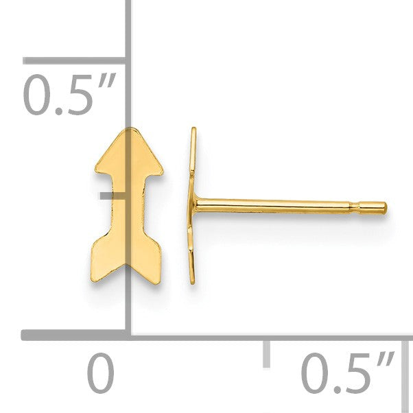 14K Polished Arrow Post Earrings