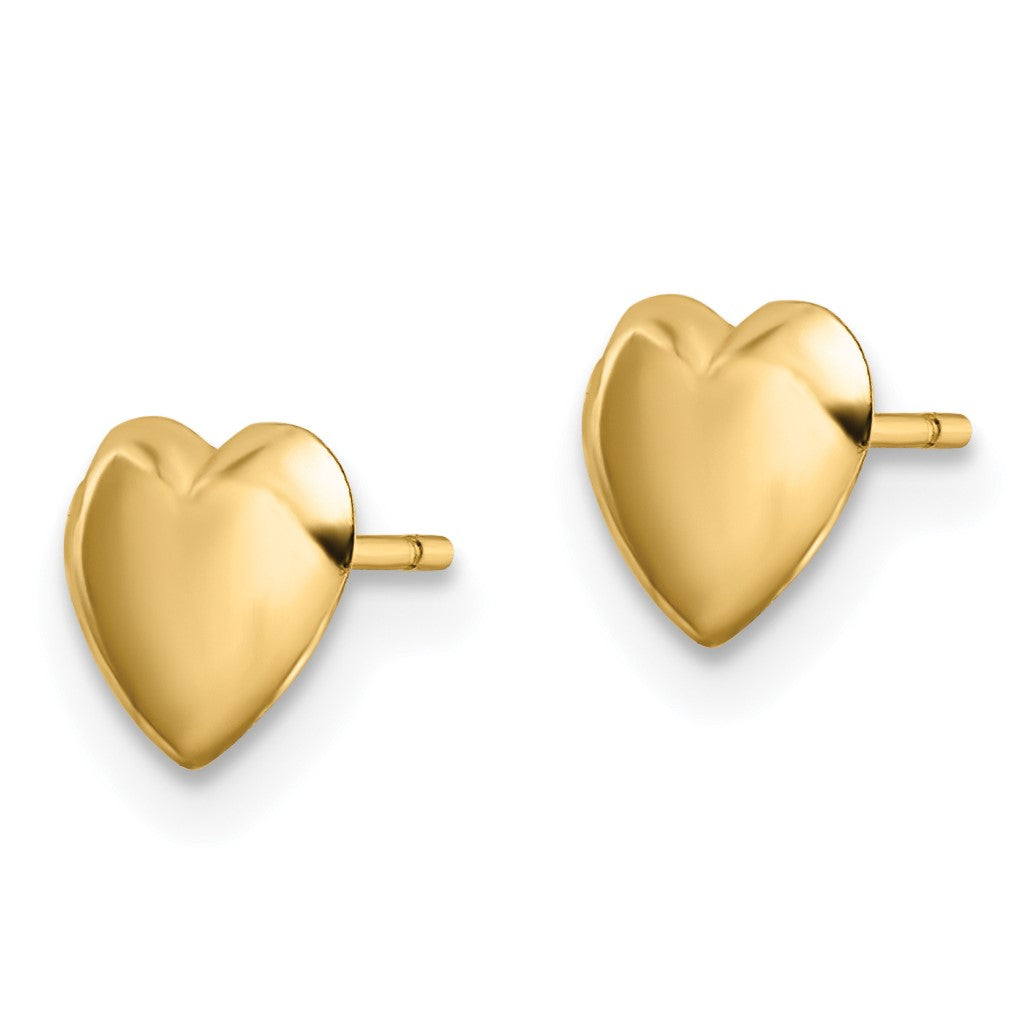 14K 6.25mm Polished Heart Post Earrings