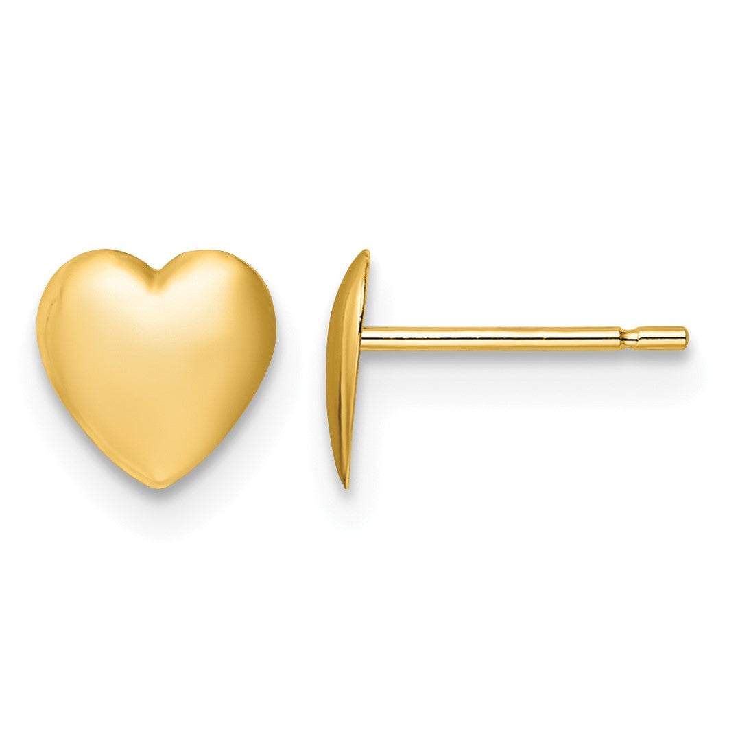 14K 6.25mm Polished Heart Post Earrings