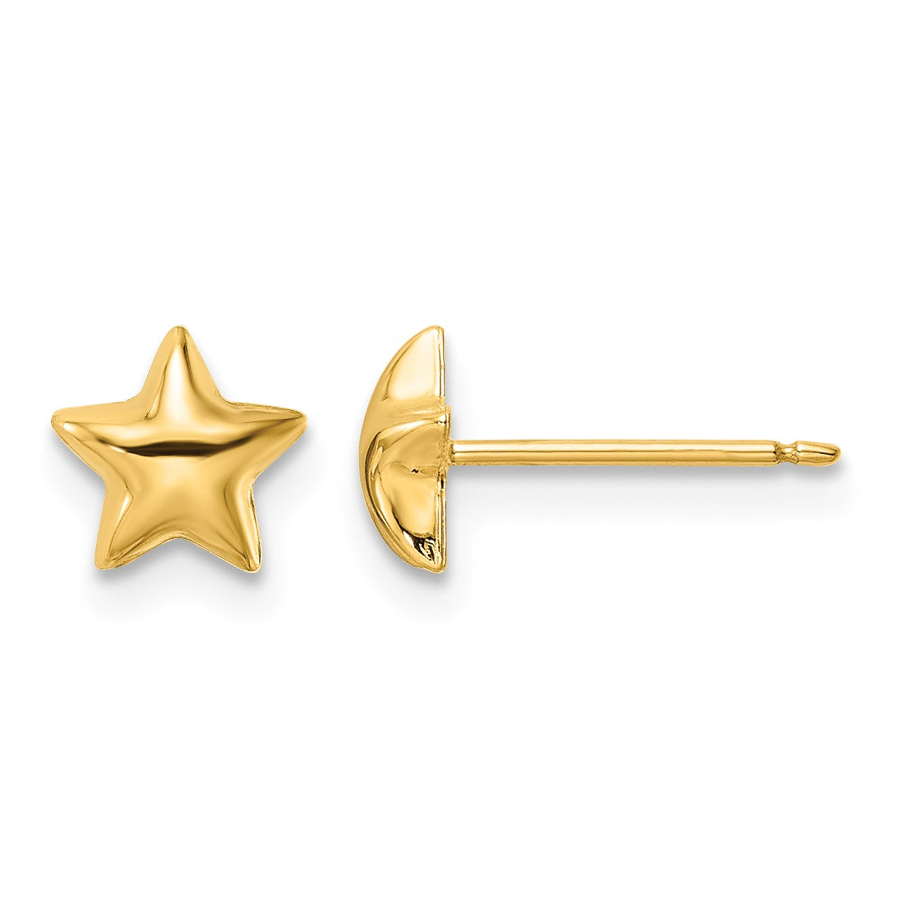 14k Polished Star Post Earrings