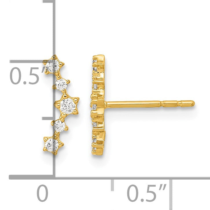 14K Polished Fancy CZ Arc Post Earrings