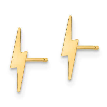 14K Polished Lightning Bolt Post Earrings