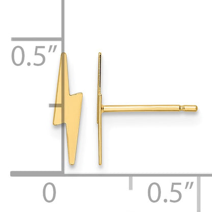 14K Polished Lightning Bolt Post Earrings