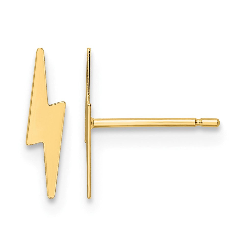 14K Polished Lightning Bolt Post Earrings