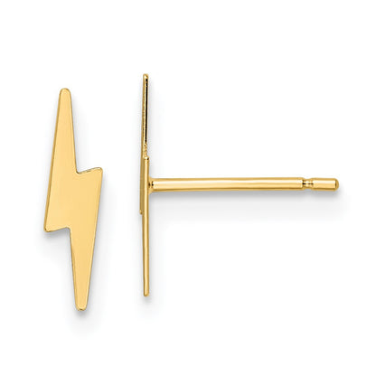 14K Polished Lightning Bolt Post Earrings