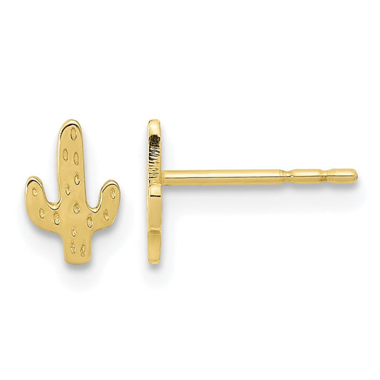 14K Polished Small Cactus Post Earrings
