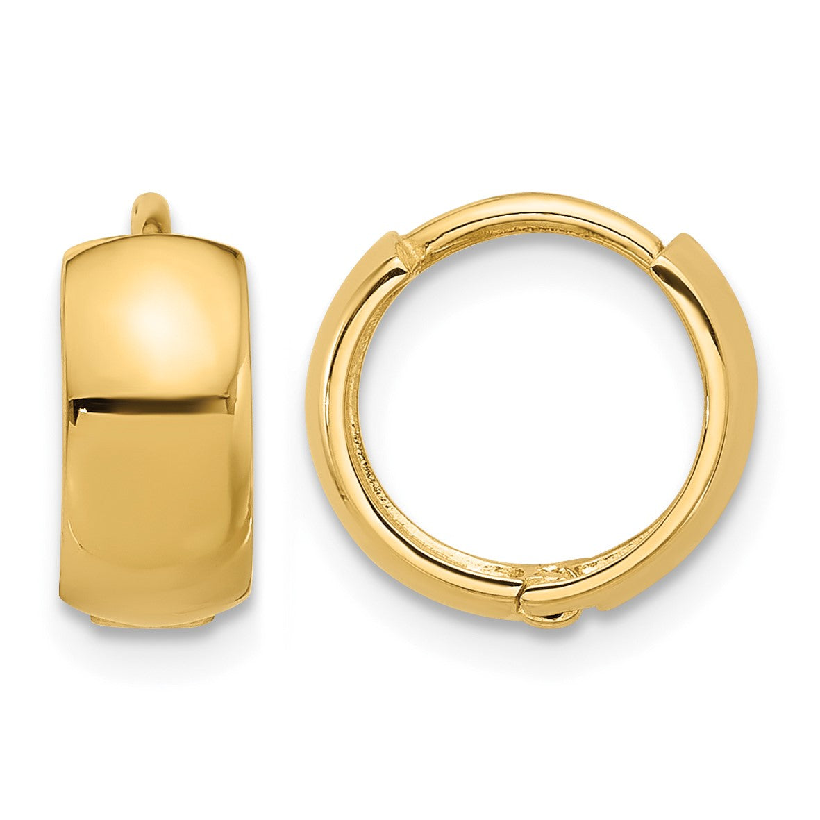 14k Polished 5mm Hinged Huggie Hoop Earrings