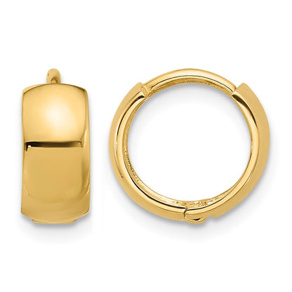 14k Polished 5mm Hinged Huggie Hoop Earrings