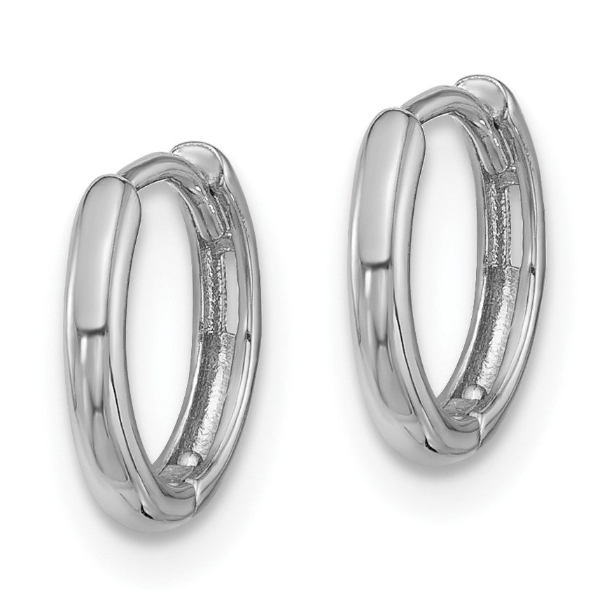 14K White Gold Hinged Hoop Earrings