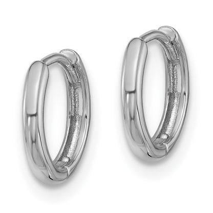 14K White Gold Hinged Hoop Earrings